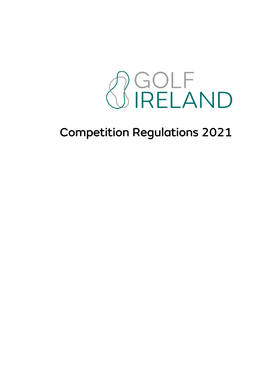 Golf Ireland – Competition Regulations 2021