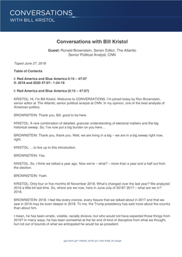 Conversations with Bill Kristol