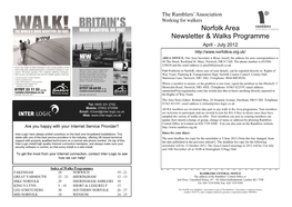 Norfolk Area Newsletter & Walks Programme