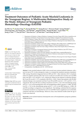 Treatment Outcomes of Pediatric Acute Myeloid Leukemia In