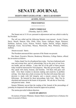 Received from the House Were Read First Time and Referred to the Committees Indicated: HB 360 to Committee on State Affairs