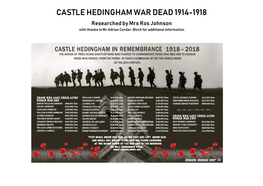 Castle Hedingham War Dead 1914-1918.Xlsx