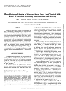 Microbiological Safety of Cheese Made from Heat-Treated Milk, Part I