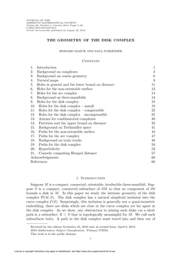 The Geometry of the Disk Complex