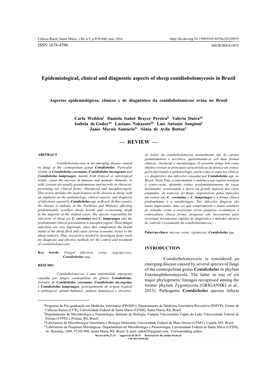 Epidemiological, Clinical and Diagnostic Aspects of Sheep Conidiobolomycosis in Brazil