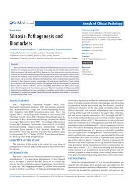 Silicosis: Pathogenesis and Changklan Muang Chiang Mai 50100 Thailand; Tel: 66 53 276364; Fax: 66 53 273590; E-Mail