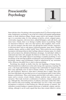 Chapter 1: Prescientific Psychology