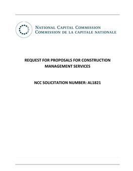 Request for Proposals for Construction Management Services