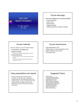 HCS 7367 Speech Perception