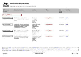 Enforcement Notices Served