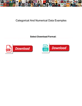 Categorical and Numerical Data Examples