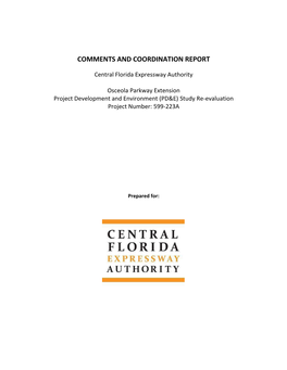 Osceola Parkway Extension Coments & Coord-Report.Pdf