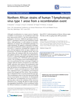 Northern African Strains of Human T-Lymphotropic Virus Type 1 Arose from a Recombination Event