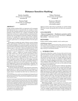 Distance-Sensitive Hashing∗