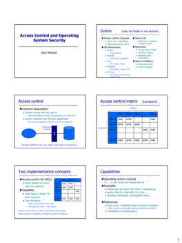 Access Control and Operating System