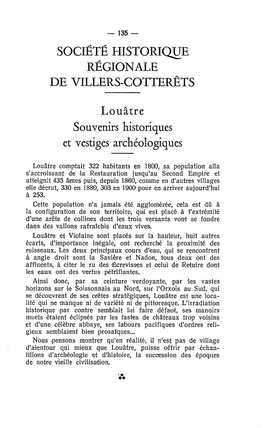 SOCIÉTÉ Historiqtle DE VILLERS-COTTERETS Louâtre