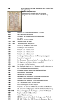 744 König Karlmann Schenkt Gerstungen Dem Kloster Fulda