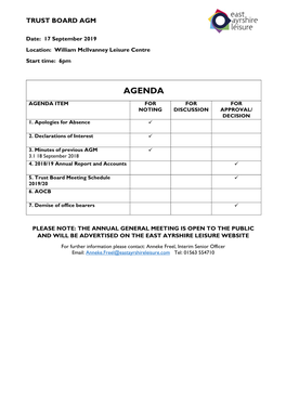 AGM Agenda 17 Sept 2019