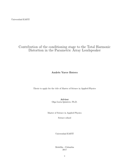 Contribution of the Conditioning Stage to the Total Harmonic Distortion in the Parametric Array Loudspeaker