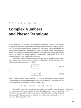 Complex Numbers and Phasor Technique