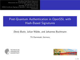 Post-Quantum Authentication in Openssl with Hash-Based Signatures