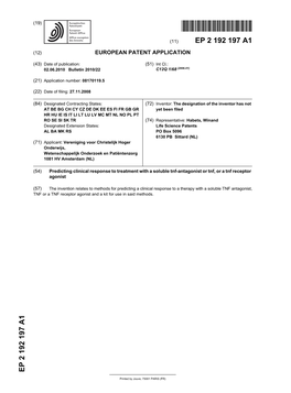 Predicting Clinical Response to Treatment with a Soluble Tnf-Antagonist Or Tnf, Or a Tnf Receptor Agonist