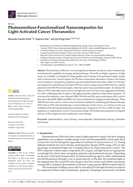 Photosensitizer-Functionalized Nanocomposites for Light-Activated Cancer Theranostics