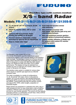 Band Radar Models FR-2115-B/2125-B/2155-B*/2135S-B