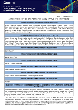 Automatic Exchange of Information: Status of Commitments