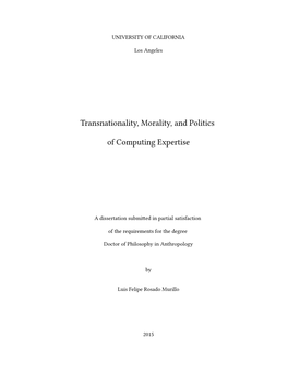 Transnationality, Morality, and Politics of Computing Expertise