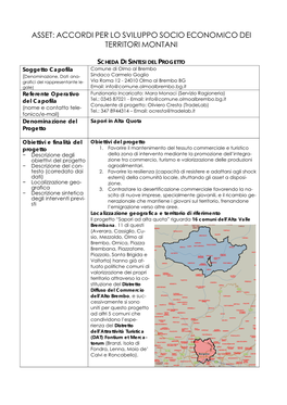 Asset: Accordi Per Lo Sviluppo Socio Economico Dei Territori Montani