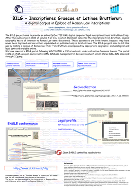 Inscriptiones Graecae Et Latinae Bruttiorum a Digital Corpus in Epidoc of Roman Law Inscriptions