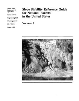 Slope Stability Reference Guide for National Forests in the United States