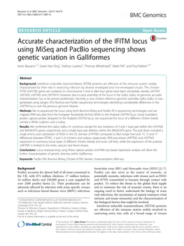 Accurate Characterization of the IFITM Locus Using Miseq and Pacbio Sequencing Shows Genetic Variation in Galliformes
