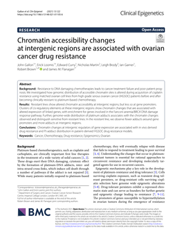 Chromatin Accessibility Changes at Intergenic Regions Associated with Ovarian Cancer Drug Resistance