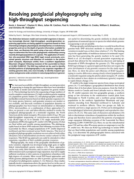 Resolving Postglacial Phylogeography Using High-Throughput Sequencing