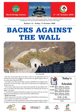 Backs Against the Wall