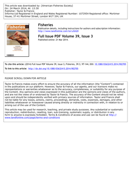 Fisheries Full Issue PDF Volume 39, Issue 3