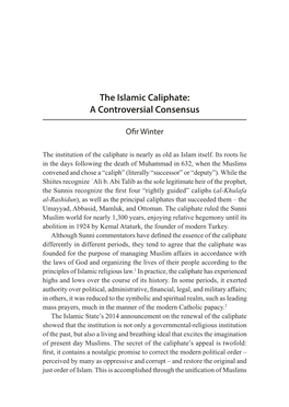 The Islamic Caliphate: a Controversial Consensus
