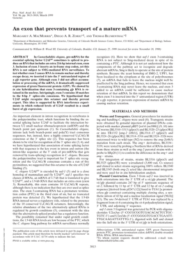 An Exon That Prevents Transport of a Mature Mrna