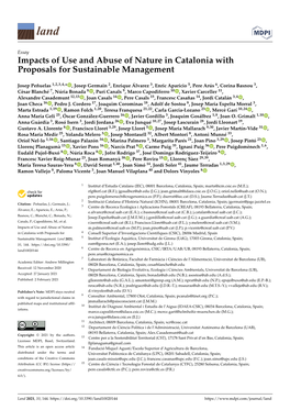 Impacts of Use and Abuse of Nature in Catalonia with Proposals for Sustainable Management