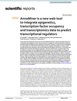 Annominer Is a New Web-Tool to Integrate Epigenetics, Transcription