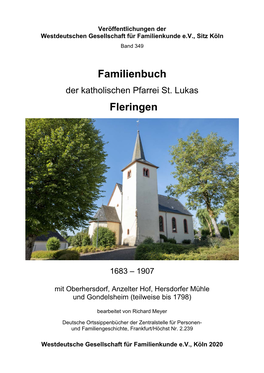 Familienbuch Der Katholischen Pfarrei St. Lukas Fleringen 1683-1907