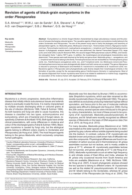 Revision of Agents of Black-Grain Eumycetoma in the Order Pleosporales