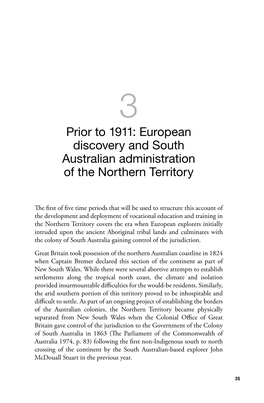 European Discovery and South Australian Administration of the Northern Territory