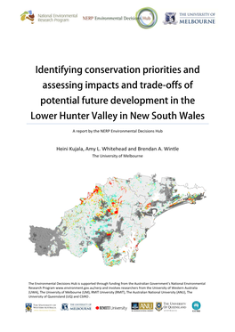 Identifying Conservation Priorities and Assessing Impacts and Trade‐Offs of Potential Future Development in the Lower Hunter Valley in New South Wales