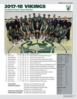 2017-18 VIKINGS Portland State Team Roster