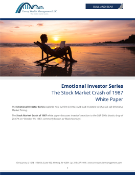 Emotional Investor Series the Stock Market Crash of 1987 White Paper