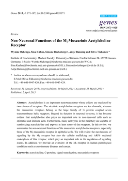 Non-Neuronal Functions of the M2 Muscarinic Acetylcholine Receptor