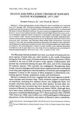 Status and Population Trends of Hawaii's Native